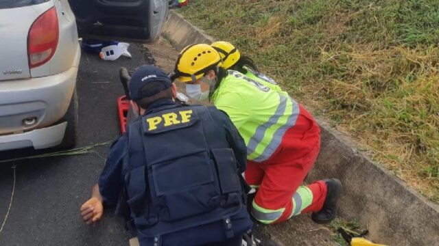 PRF registra grave acidente na BR-050 com amputação parcial de membro