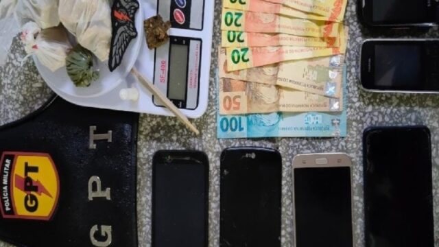 PM apreende drogas e prende suspeitos por crime de tráfico de drogas em Pires do Rio
