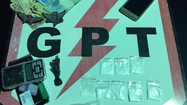 GPT realiza prisão de suspeito por tráfico de drogas em Pires do Rio
