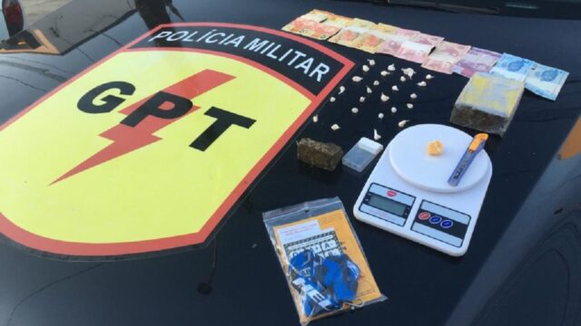 Durante Operação em Catalão PM apreende drogas de prende suspeito por crimes de tráfico e corrupção de menores