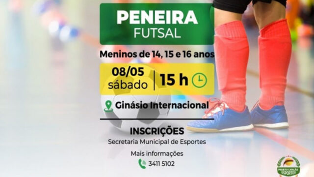 Secretaria de Esportes realizará peneira de futsal entre jovens em Catalão