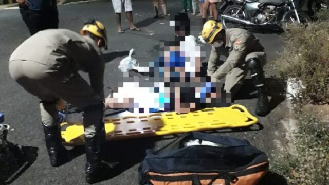 Colisão entre duas motocicletas deixa uma mulher gravemente ferida em Catalão