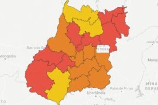 Novo mapa de calor de Goiás aponta melhora dos índices da pandemia em quatro regiões