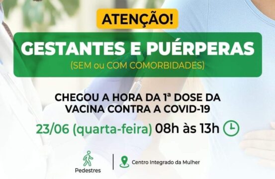 Catalão abre vacinação para gestantes e puérperas 'sem ou com comorbidades'
