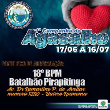 Em Catalão, Polícia Militar realiza 1º Campanha do Agasalho; as doações podem ser feitas até dia 16 de julho