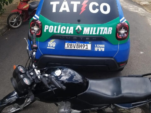 Motocicleta usada em roubos na cidade de Catalão é recuperada pela equipe do Tático Móvel