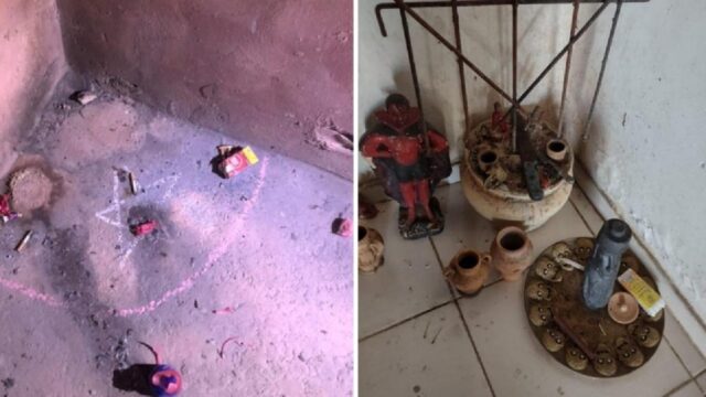 Fotos mostram que casa de Lázaro Barbosa, suspeito de chacina em Ceilândia, tem itens que indicam bruxaria e rituais, diz polícia