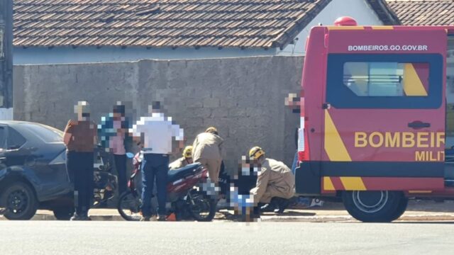 Colisão entre carro e moto deixa duas mulheres feridas em Catalão