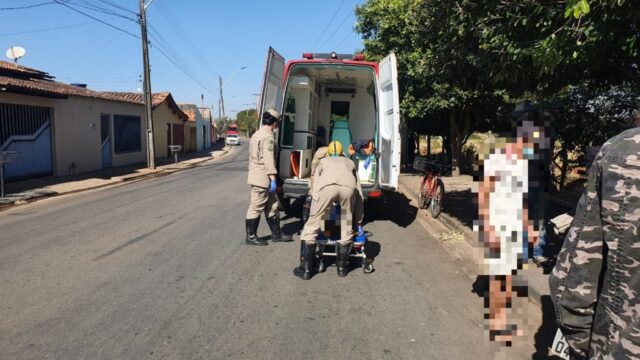 Motociclista sofre queda após passar por quebra-molas em Catalão