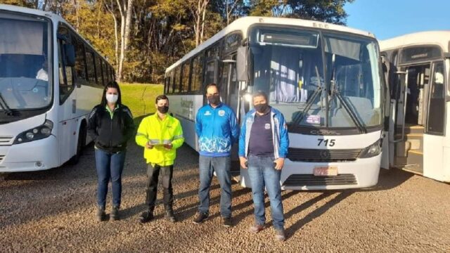 Dirigentes do Sindicato Metabase acompanham inspeção de segurança nos ônibus na empresa Mosaic Fertilizantes