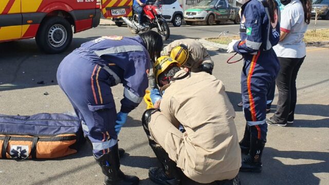 Motociclista fica ferido em acidente no Bairro São João em Catalão