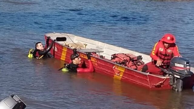 Bombeiros realizam buscas por corpo de morador de Catalão desaparecido no Rio Araguaia, povoado de Luiz Alves, em São Miguel do Araguaia