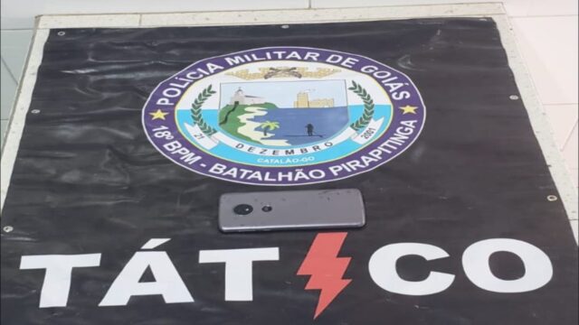 Polícia Militar recupera aparelho celular roubado e prende infrator, em Catalão