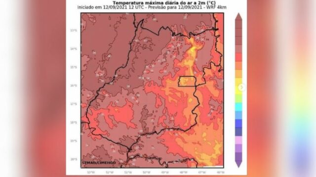 Semana será quente e seca, algumas regiões de Goiás a temperatura máxima poderá chegar a 41ºC