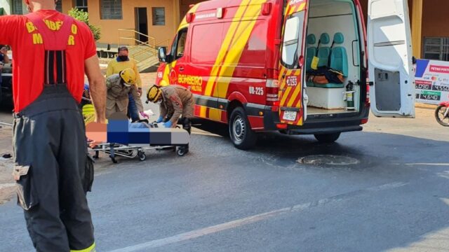 Mototaxista fica ferido em acidente de trânsito em Catalão