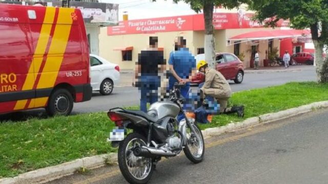 Motociclista fica ferido ao atropelar cachorro em avenida de Catalão