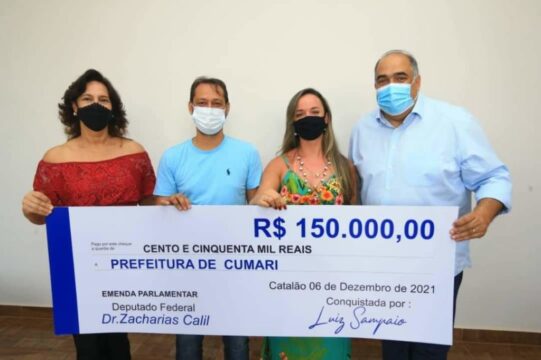Prefeitura de Cumari recebe emenda parlamentar no valor de R$ 150 mil