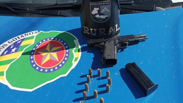 Em abordagem na saída para Goiandira, BPMRural faz apreensão de uma arma de fogo
