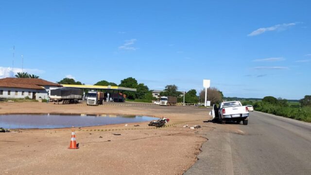 Motociclista morre após colisão com caminhonete na BR 070