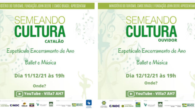 Semeando Cultura: Espetáculos de encerramento do ano em Catalão e Ouvidor serão exibidos online