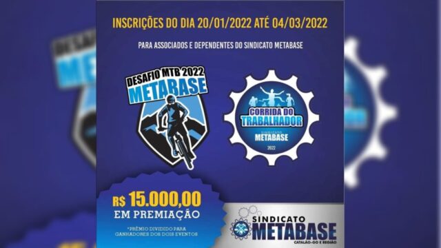 Vem aí o Desafio MTB e Corrida do Trabalhador, do Sindicato Metabase