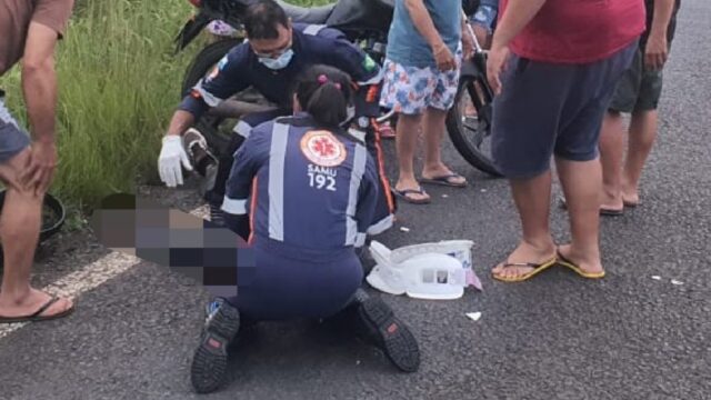 Motociclista fica ferido após atropelar tamanduá e sofrer queda na GO-330 em Ouvidor