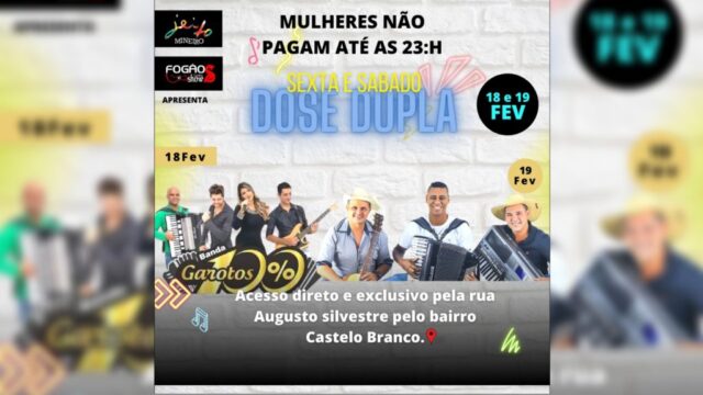 Hoje (19) tem "Banda Jeito Mineiro" no Fogão de Lenha Show em Catalão