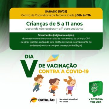Prefeitura de Catalão promove dia “V” de Vacinação contra a Covid-19