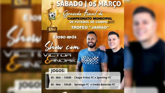 Ouvidor: Secretaria de Esportes realiza a grande final do campeonato municipal de futebol neste sábado (5)