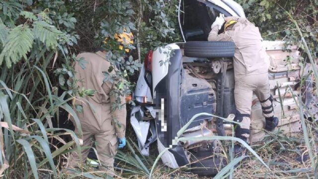 Em Rio Quente: Saída de pista deixa uma mulher ferida