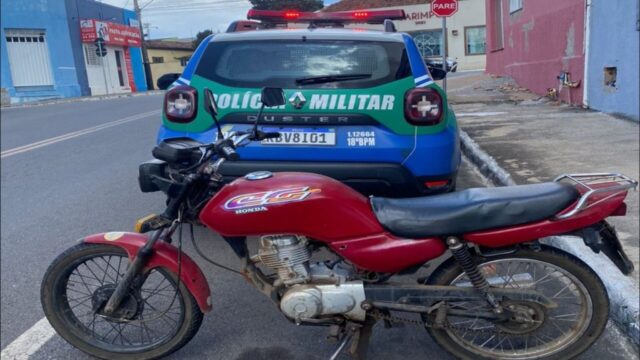 Polícia Militar recupera moto furtada em Catalão