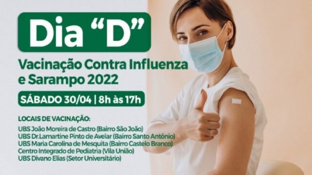 'Dia D' de vacinação contra a gripe e o sarampo será realizado no próximo sábado em Catalão