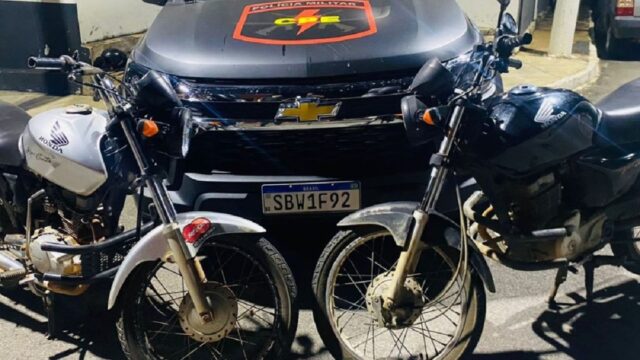 CPE recupera duas motos roubadas e prende dois suspeitos em Catalão