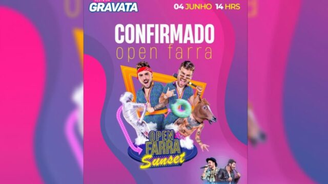 Com show de Israel & Rodolffo, Open Farra se apresenta na Festa da Gravata, em Catalão