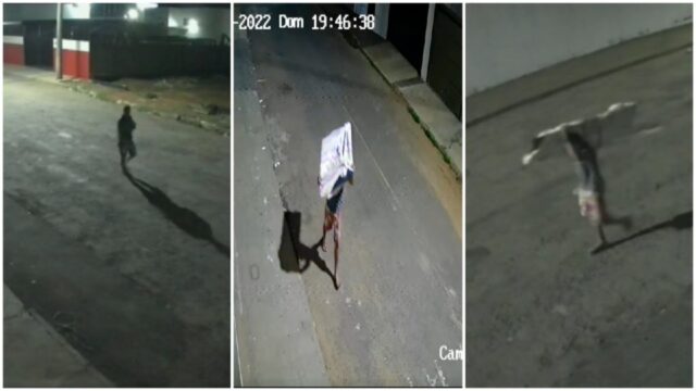 Homem é flagrado por câmeras carregando TV furtada em Catalão