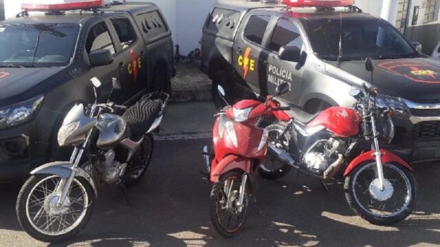CPE recupera três motos com restrição de furto/roubo e prende suspeito; vídeo