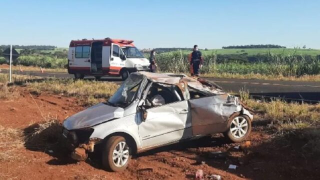 Idoso morre após capotar carro na MG-223 entre Araguari e Tupaciguara