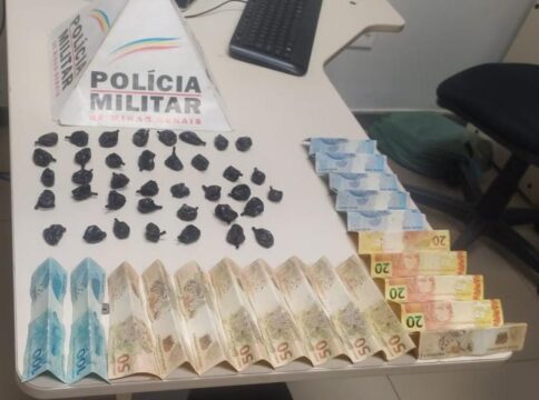 Adolescente de 15 anos é detido com 38 porções de cocaína e quase R$1 mil em Araguari