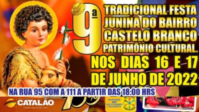 Tradicional festa junina do Bairro Castelo Branco começa no próximo dia 16, em Catalão