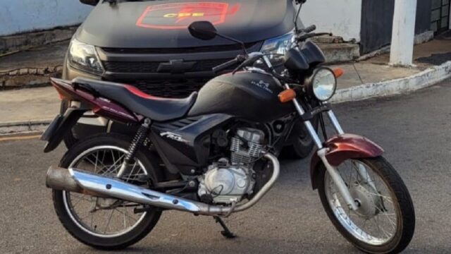 CPE recupera moto furtada no Bairro Nossa Senhora de Fátima, em Catalão