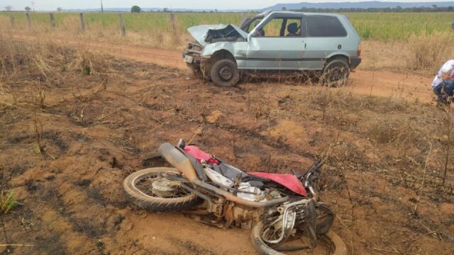 Colisão entre veículos com condutores inábilitados mata uma pessoa e deixa outra ferida na BR-070, em Bom Jardim de Goiás