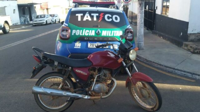 Poucas horas após o furto, Polícia Militar recupera motocicleta em Catalão