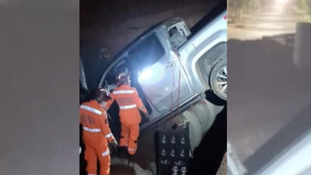 Uberlândia: motorista embriagado cai em cratera aberta em Anel Viário