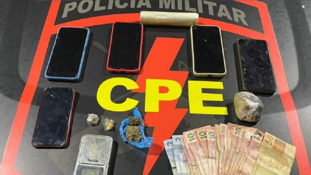 CPE prende cinco suspeitos de envolvimento em tráfico de drogas, em Goiandira