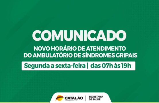 Secretaria de Saúde de Catalão altera horário de atendimento do Ambulatório de Síndromes Gripais; saiba mais