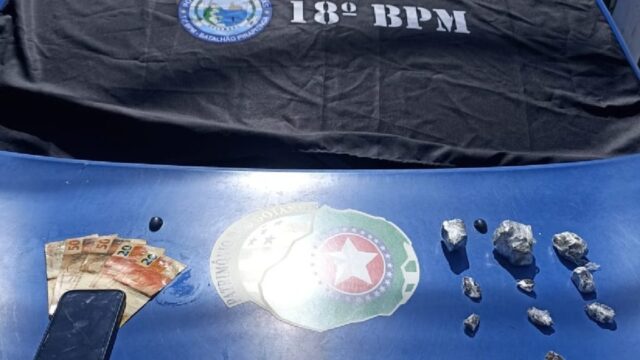 Motociclista é preso por suspeita de tráfico de drogas no Bairro Pontal Norte