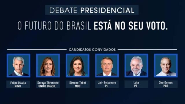 ELEIÇÕES 2022: Band realiza primeiro debate presidencial hoje dia 28