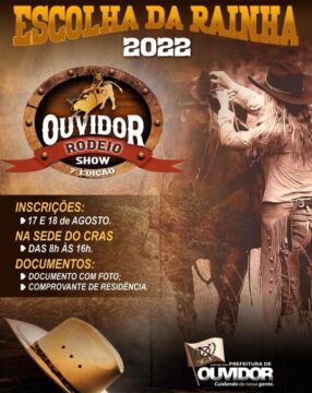 Ouvidor Rodeio Show – Estão abertas as inscrições para Rainha, Princesa e Madrinha dos Peões da 7ª edição do Ouvidor Rodeio Show