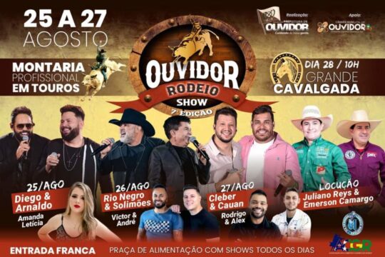 Agora é oficial! De 25 a 27 de agosto a 7ª edição do Ouvidor Rodeio Show está de volta