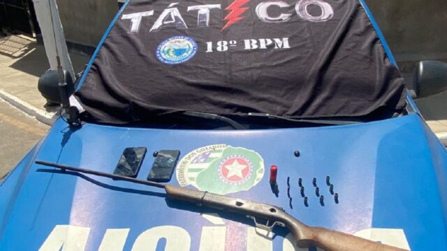 Quatro suspeitos por furto e por porte ilegal de arma de fogo são presos na tarde desta quarta-feira (17), em Catalão